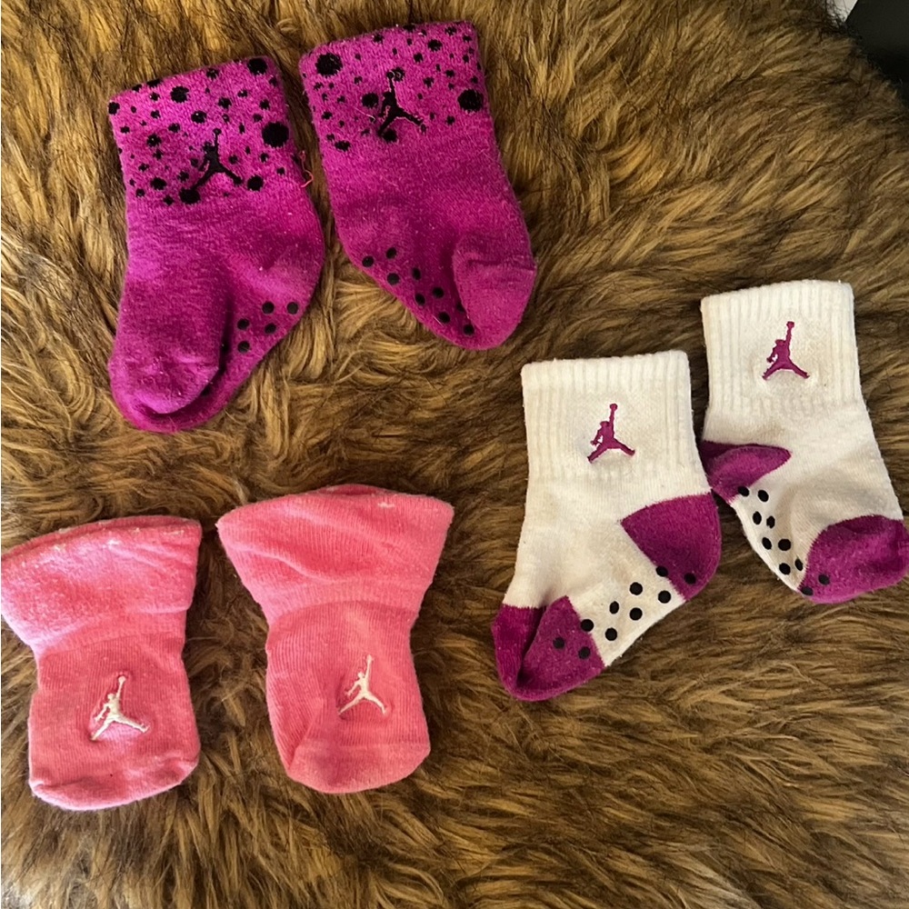 Jordan Kids' Pink and White Socks Set